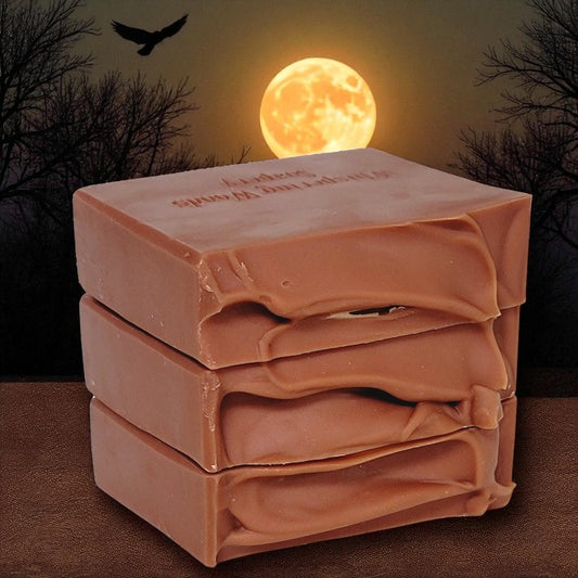 Stack of soap bars with a moonlit night background